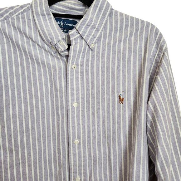 Ralph‎ Lauren Men’s Button Down Casual Shirt XL Classic Fit Striped 100% Cotton - Picture 1 of 10